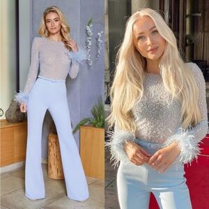 Nadine Merabi ~ AMELIA BLUE JUMPSUIT NWT